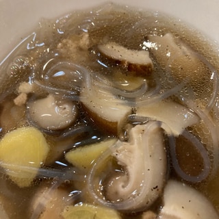 満足！豚挽き肉と椎茸の中華スープ